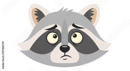 Sad Raccoon Face Emoji, Expressing Disappointment and Sadness