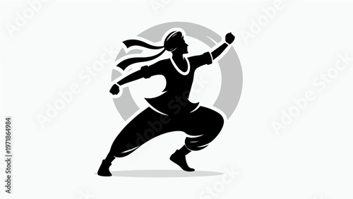 Martial Arts Silhouette Illustration