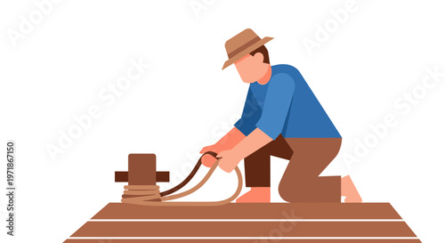 Man laying bricks with trowel.