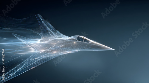 Hypersonic Flight Trajectory with Thermal Signatures, Advanced Aerospace and High-Speed Aviation Concept with Copy Space