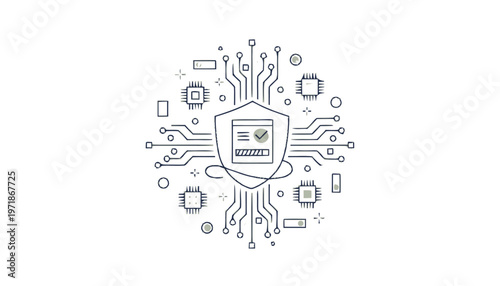 Digital Security Shield with Circuitry for Data Protection.