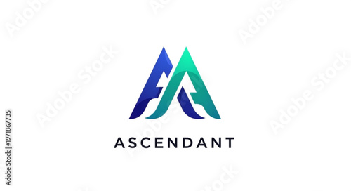 Ascendant Logo - Abstract A with Upward Arrows in Gradient Colors.