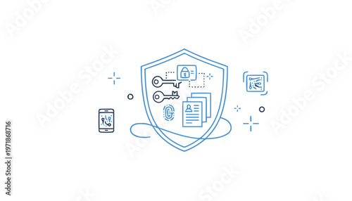 Digital Security Shield - Protecting Data with Encryption and Keys.