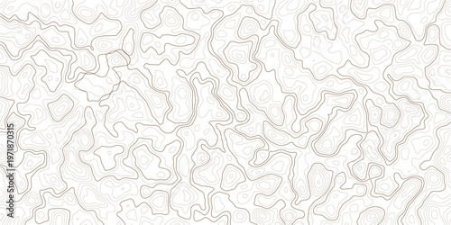 Topographic map design with wavy lines and contours pattern background texture