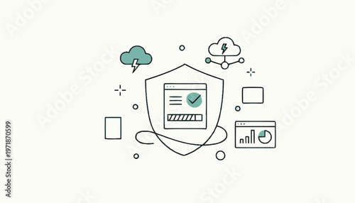 Digital Security Shield - Protecting Data with Modern Technology.