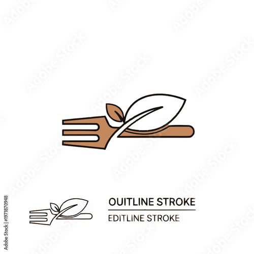 Fork with leaf on prongs.