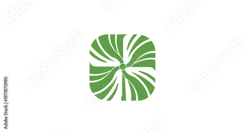 Green abstract design with a unique and modern artistic appearance.