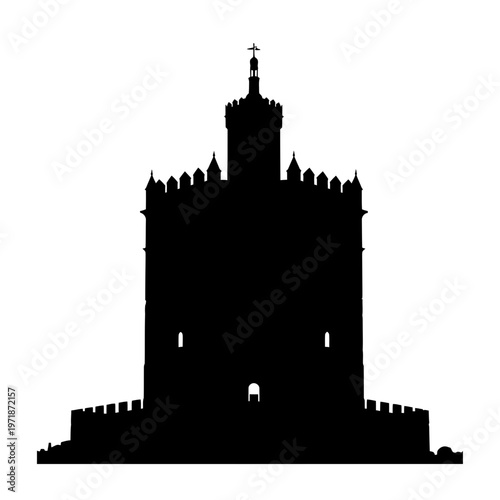 Shadowed Fortress: The stoic silhouette of a historic fortress stands proudly, its intricate architecture a testament to time and resilience.