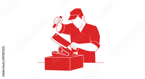 Man opening a delivery box.