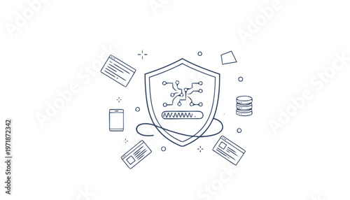 Digital Shield Protecting Online Data and Personal Information.