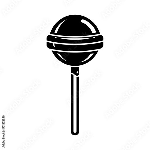 Lollipop Icon: A simple graphic representation of a classic lollipop, a sweet treat enjoyed by all ages. 