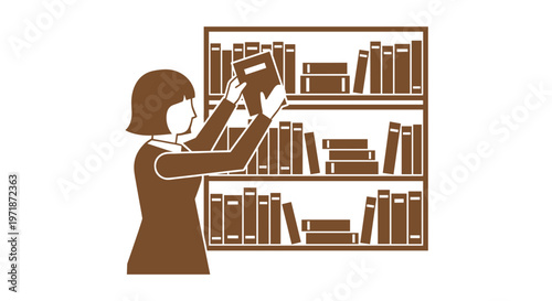 Woman Reaching For Book.