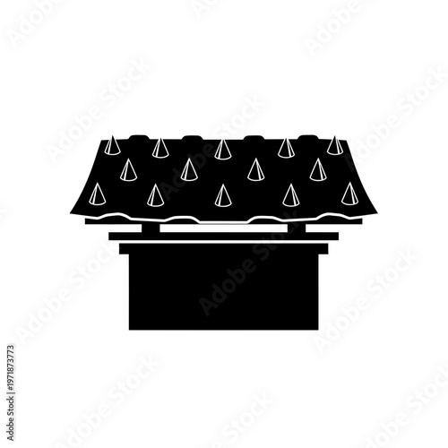 Mysterious Object Unveiled: A minimalist representation of an enigmatic object draped with a patterned cloth, offering a sense of intrigue.