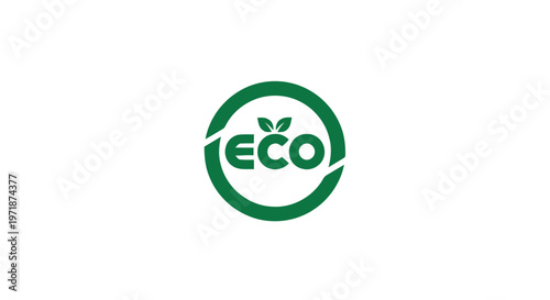 Green Eco Logo Depicting Environmental Sustainability and Conservation.