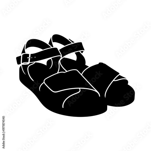Sandal Silhouette: A simple silhouette of a comfortable sandal, ideal for summer activities and leisurely strolls.
