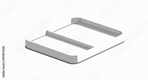 Abstract Recessed Shape Platform, Modern Design Element