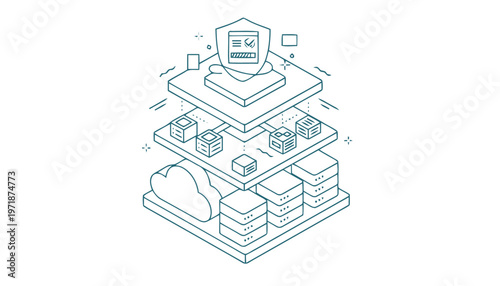 Futuristic data storage server system.