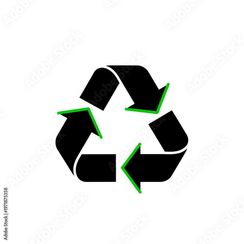 Recycle symbol: A simple yet powerful illustration of the universally recognized recycling symbol, representing the crucial concept of environmental sustainability and responsible waste management.