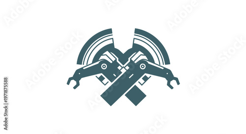 Futuristic Robot Arms and Body Design on White Background.