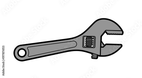 Adjustable Wrench Tool Isolated on White Background