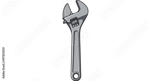 Adjustable Wrench Tool Isolated on White Background