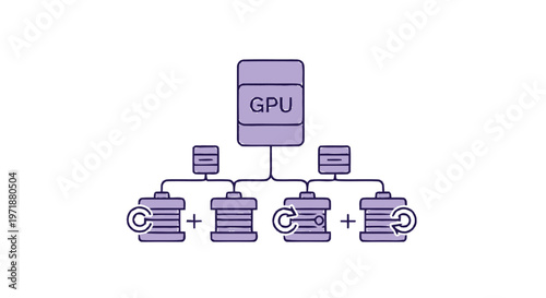 GPU connected to multiple databases in a network diagram.