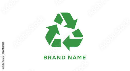 Green Recycling Symbol Isolated on White Background for Branding.
