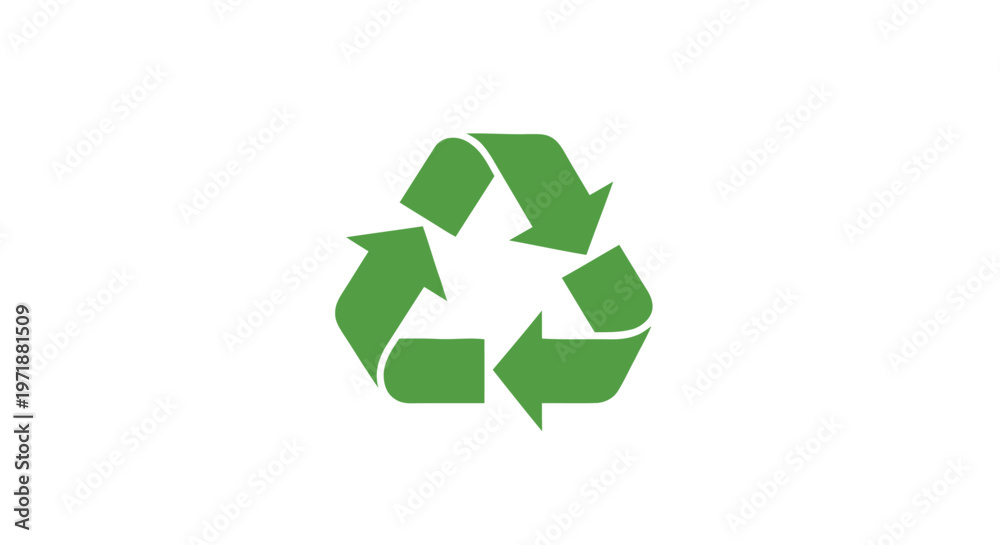 Obraz premium Green Recycling Symbol Isolated on White Background for Environmental Concepts.