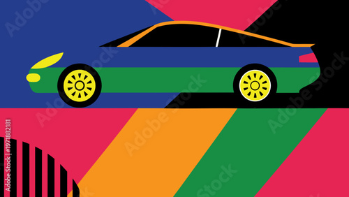 vector illustration of an abstract car