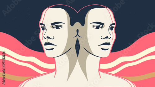 double face vector art