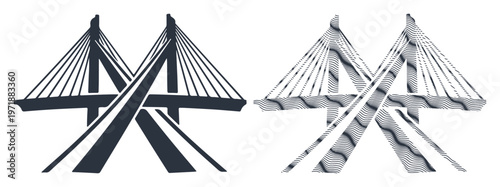 Sleek modern bridge design with contrasting dark and light elements