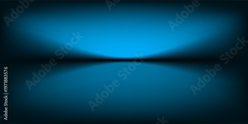 Abstract gradient podium background. blue empty 3d studio backdrop. Clean scene for product presentation mockup template. Vector illustration.