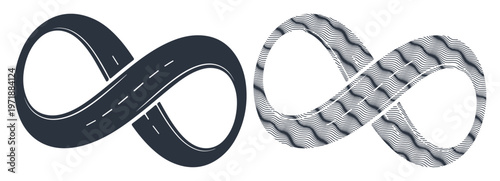 Infinity road symbolizing endless journey, infinite possibilities, and continuous path.