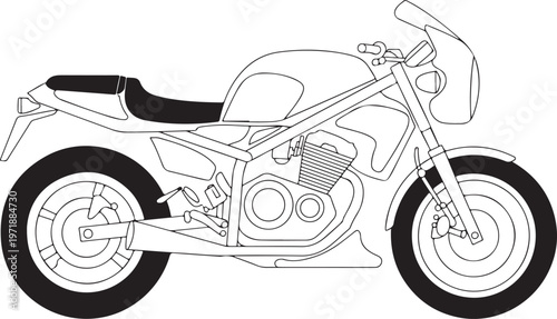 Motorcycle frame and suspension exploded view