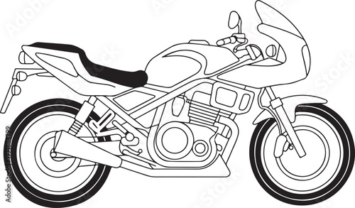 Motorcycle side profile drawing