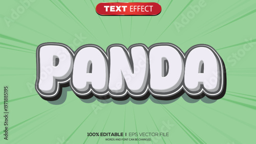 3d text effect panda theme