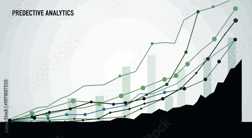 Business Graph Lines Predictive Analytics.