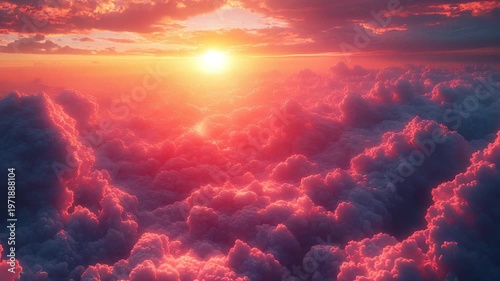 Vibrant Sunset Over Colorful Clouds in the Sky