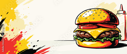 Delicious Classic Cheeseburger with Fresh Ingredients and Toasted Bun.