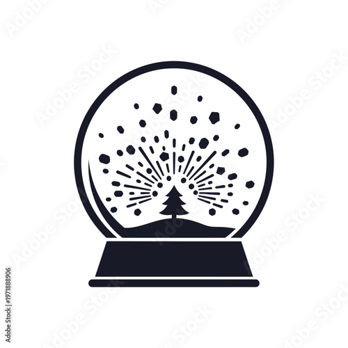 Snow Globe with Christmas Tree Inside.