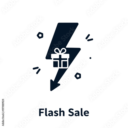 Flash sale gift box icon.