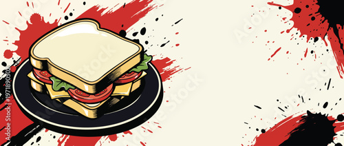 Delicious sandwich on a plate with fresh ingredients ready to eat.