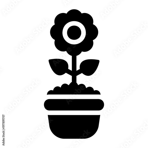 Flower pot Solid icon
