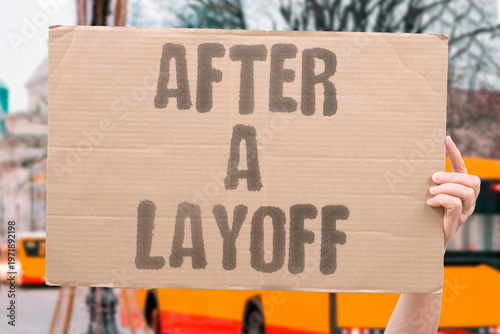 Valokuva "After A Layoff" Job loss and recovery both depend heavily on the support systems workers have in place