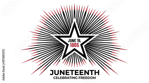 Celebrate Juneteenth with this vibrant starburst graphic commemorating freedom and emancipation