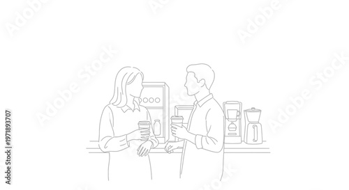 Two people at a coffee shop.