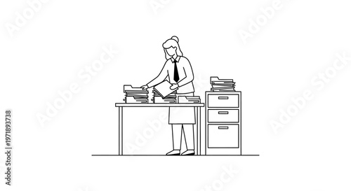 Businessman working on office desk.