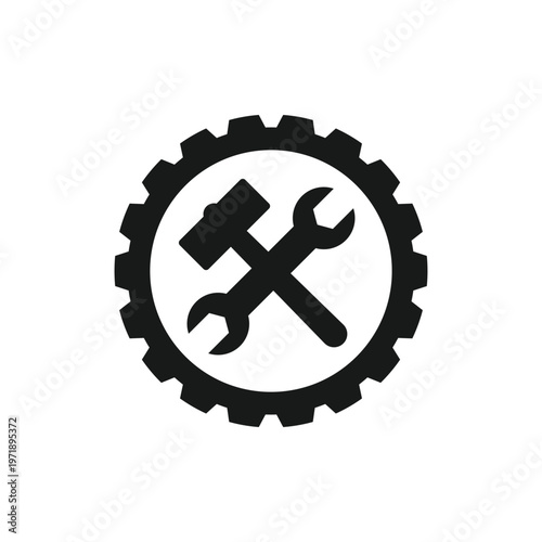 Wrench hammer and gear icon