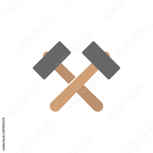 Two hammers crossed icon