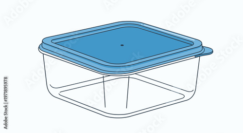 Clear Food Storage Container with Blue Lid, Kitchen Organization